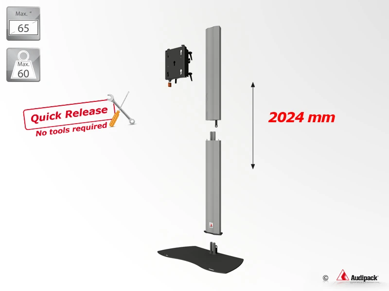Audipack-Flat-panel-floor-stand-Quick-Release-height-2000-mm-Max.-55″-Hauptbild.webp