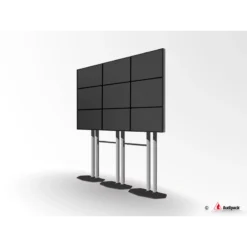 Audipack-Flat-panel-video-wall-floor-stand-Quick Release-montiert-mit-display.webp