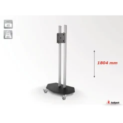 Audipack Flat panel floor stand on wheels, height 1804 mm, Max. 65″