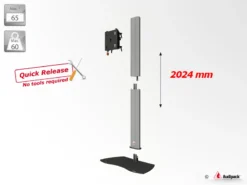 Audipack Flat panel floor stand, Quick Release, height 2000 mm, Max. 55″