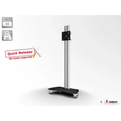 Audipack Flat panel floor stand on wheels, Quick Release, height 1800 mm, Max. 65″