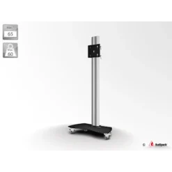 Audipack Flat panel floor stand on wheels, height 1800 mm, Max. 65″