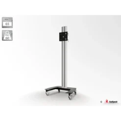 Audipack Flat panel floor stand on wheels, height 1800 mm, Max. 65″